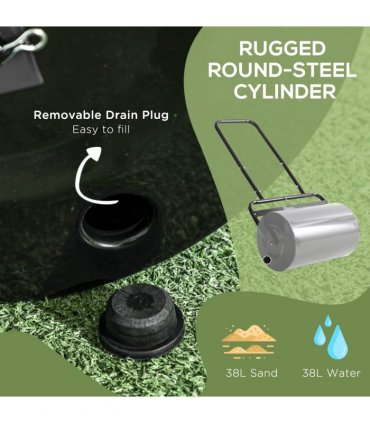Outsunny Combination Push w/ 38L Sand or Water Garden Black