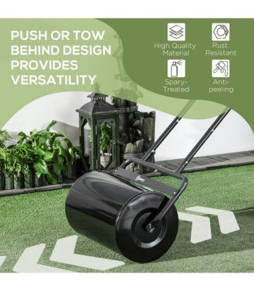 Outsunny Combination Push w/ 38L Sand or Water Garden Black