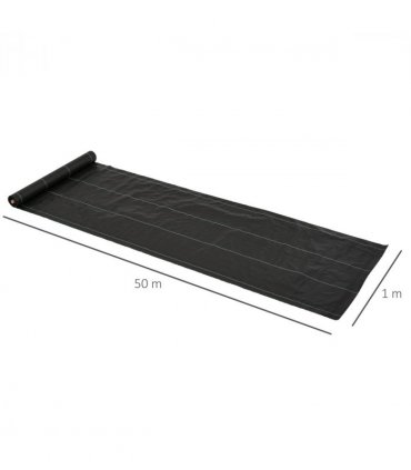 Outsunny 1x50m Weed Barrier Fabric Durable Convenient Design Weed Block Mat