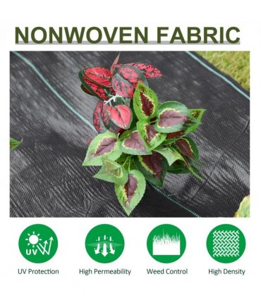 Outsunny 1x50m Weed Barrier Fabric Durable Convenient Design Weed Block Mat