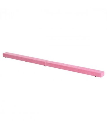 HOMCOM Balance Beam Trainer Fold Performance Gymnastics Suede Pink 2.1M Home