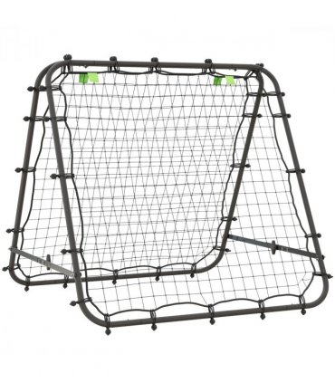 HOMCOM Rebounder Net Football Target Goal with Adjustable Angles, Black