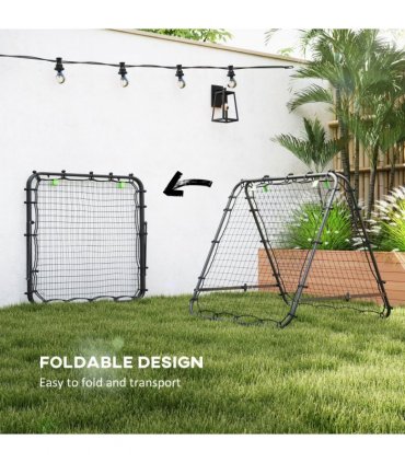 HOMCOM Rebounder Net Football Target Goal with Adjustable Angles, Black