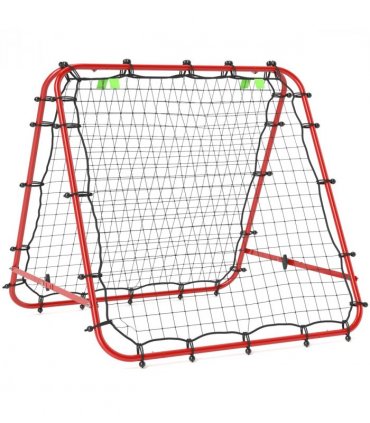 HOMCOM Rebounder Net Football Target Goal with Adjustable Angles, Red