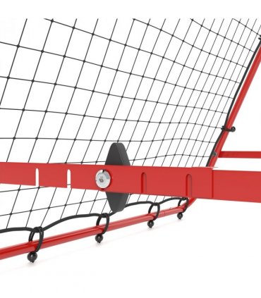HOMCOM Rebounder Net Football Target Goal with Adjustable Angles, Red