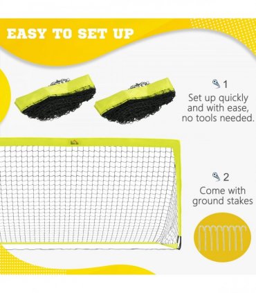 HOMCOM Football Goal Folding Outdoor with All Weather Net 6'x3' Yellow