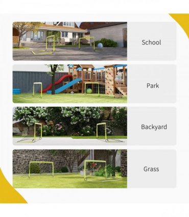 HOMCOM Football Goal Folding Outdoor with All Weather Net 6'x3' Yellow