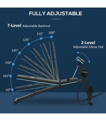 HOMCOM Foldable Dumbbell Bench Weight Training 7 Incline Adjustable, Blue