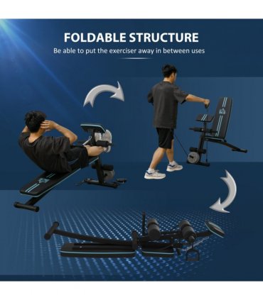 HOMCOM Foldable Dumbbell Bench Weight Training 7 Incline Adjustable, Blue