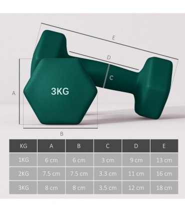 SPORTNOW Dumbbells Set with Carry Storage Rack, 2 x 1kg, 2 x 2kg, 2 x 3kg