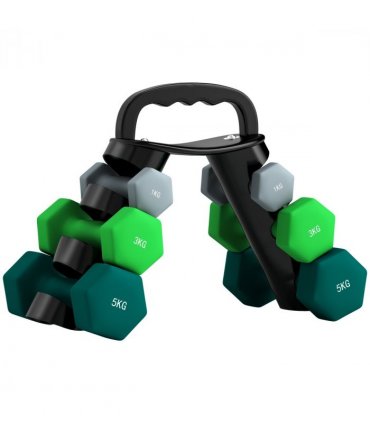 SPORTNOW Dumbbells Set with Carry Storage Rack, 2 x 1kg, 2 x 3kg, 2 x 5kg