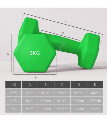 SPORTNOW Dumbbells Set with Carry Storage Rack, 2 x 1kg, 2 x 3kg, 2 x 5kg