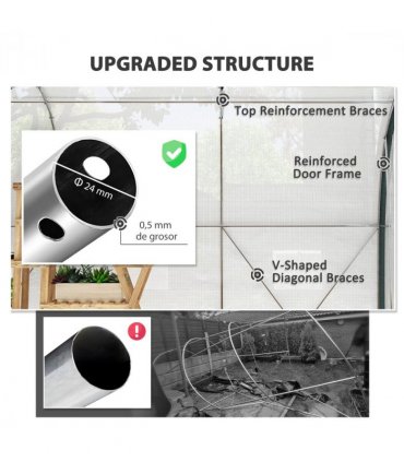 Outsunny Walk-in Tunnel Greenhouse, Upgraded Structure, Mesh Door & Windows