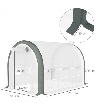 Outsunny Walk-in Tunnel Greenhouse, Upgraded Structure, Mesh Door & Windows