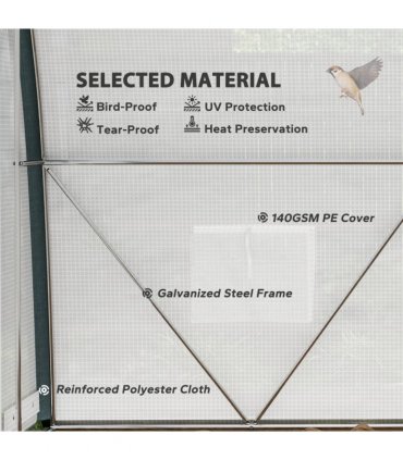 Outsunny Walk-in Tunnel Greenhouse, Upgraded Structure, Mesh Door & Windows