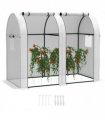 Outsunny Tomato Greenhouse with 2 Roll-up Doors, 185 x 94 x 150cm, White
