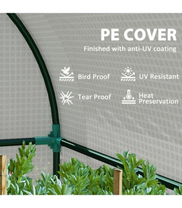 Outsunny Tomato Greenhouse with 2 Roll-up Doors, 185 x 94 x 150cm, White
