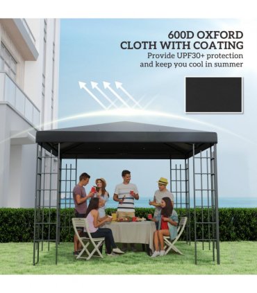 Outsunny 3 x 3(m) Gazebo Canopy Replacement Cover, UPF30+, Black