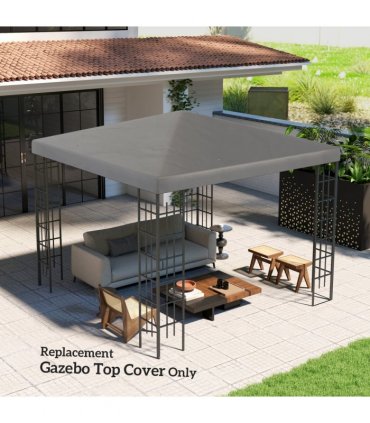 Outsunny 3 x 3(m) Gazebo Canopy Replacement Cover, UPF30+, Grey