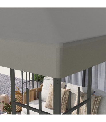 Outsunny 3 x 3(m) Gazebo Canopy Replacement Cover, UPF30+, Grey