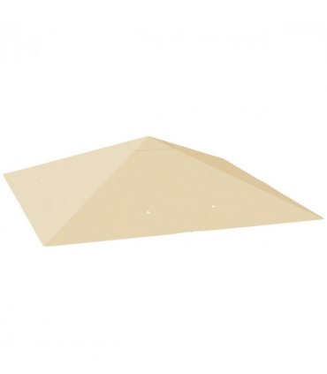 Outsunny 3 x 3(m) Gazebo Canopy Replacement Cover with Drain Holes, Beige