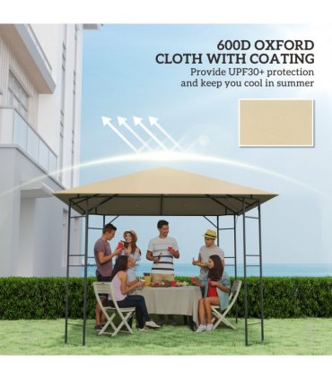 Outsunny 3 x 3(m) Gazebo Canopy Replacement Cover with Drain Holes, Beige