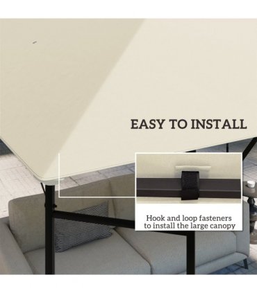 Outsunny 3 x 3(m) Gazebo Canopy Replacement Cover, UPF30+, Cream White
