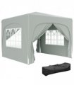 Outsunny 3 x 3(m) UPF50+ Pop Up Gazebo with Sides and Carry Bag, Light Grey
