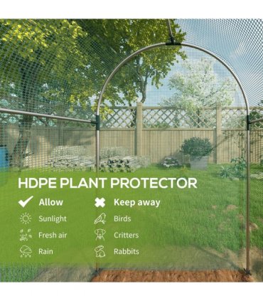 Outsunny Fruit Cage, Plant Protection Tent, 1.2 x 2.4 x 1.9m, Green