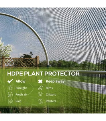 Outsunny Fruit Cage, Plant Protection Tent, 1.2 x 3.6 x 1.9m, Black