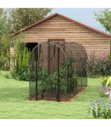 Outsunny Fruit Cage, Plant Protection Tent, 1.2 x 3.6 x 1.9m, Black