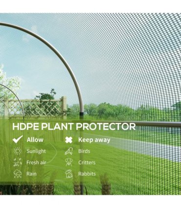 Outsunny Fruit Cage, Plant Protection Tent, 1.2 x 3.6 x 1.9m, Green