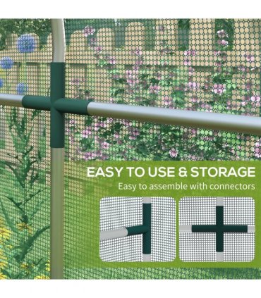 Outsunny Fruit Cage, Plant Protection Tent, 1.2 x 3.6 x 1.9m, Green