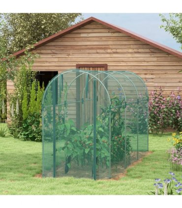 Outsunny Fruit Cage, Plant Protection Tent, 1.2 x 3.6 x 1.9m, Green