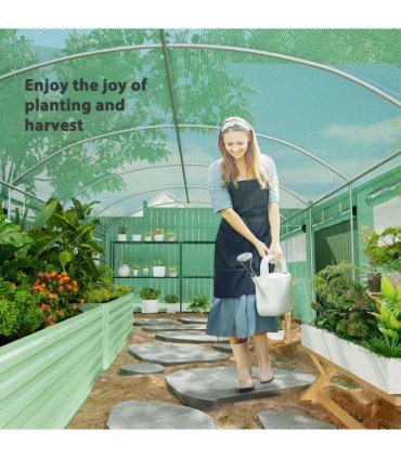 Outsunny Polytunnel Greenhouse with 3 Roll-up Doors, 6 x 3 x 2m, Green