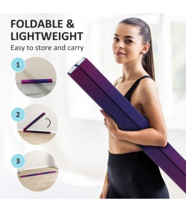 SPORTNOW 7.7ft Folding Gymnastics Balance Beam with Anti-Slip Base, Blue