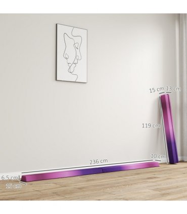 SPORTNOW 7.7ft Folding Gymnastics Balance Beam with Anti-Slip Base, Purple