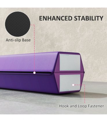 SPORTNOW 7.7ft Folding Gymnastics Balance Beam with Anti-Slip Base, Purple