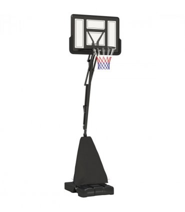 SPORTNOW 2.45-3.05m Portable Basketball Hoop and Stand with Wheels, Black