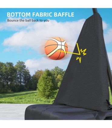 SPORTNOW 2.45-3.05m Portable Basketball Hoop and Stand with Wheels, Black