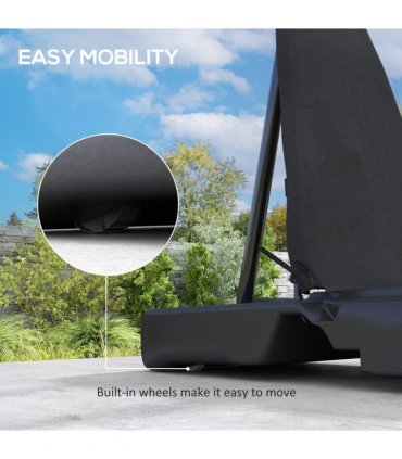 SPORTNOW 2.45-3.05m Portable Basketball Hoop and Stand with Wheels, Black