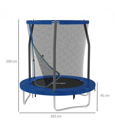 SPORTNOW 6ft Outdoor Trampoline with Safety Enclosure Net, Blue