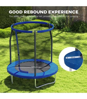 SPORTNOW 6ft Outdoor Trampoline with Safety Enclosure Net, Blue