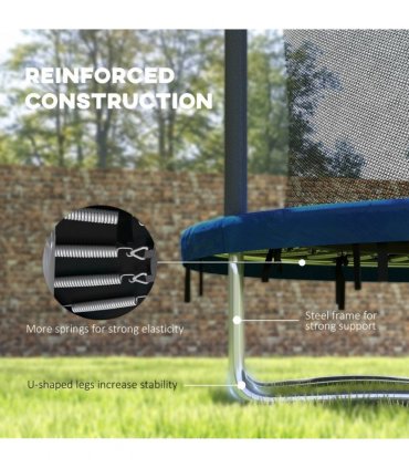 SPORTNOW 6ft Outdoor Trampoline with Safety Enclosure Net, Blue