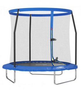 SPORTNOW 8ft Outdoor Trampoline with Safety Enclosure Net, Blue