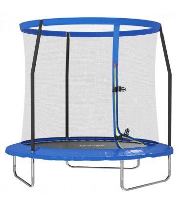 SPORTNOW 8ft Outdoor Trampoline with Safety Enclosure Net, Blue