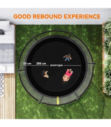 SPORTNOW 8ft Trampoline with Enclosure Net and Spring Cover, Black
