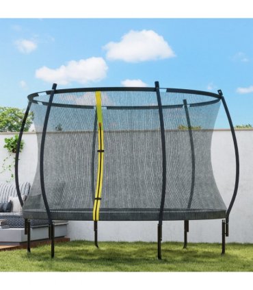 SPORTNOW 8ft Trampoline with Enclosure Net and Spring Cover, Black
