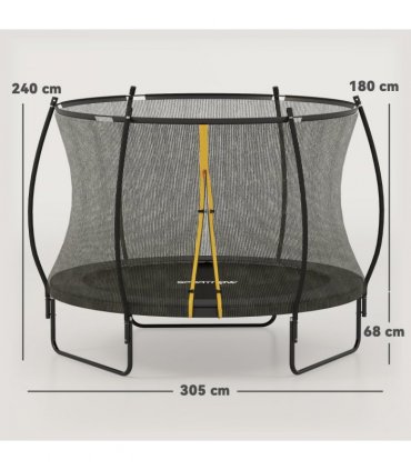 SPORTNOW 10ft Trampoline with Enclosure Net and Spring Cover, Black