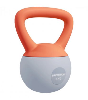 SPORTNOW 4KG Kettlebell with Soft Body and Non-Slip Handle, Orange and Grey